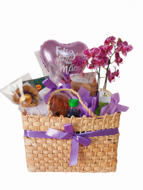 Cesta café com orquídea