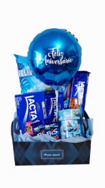 Cesta de chocolate Stich Feliz aniversário