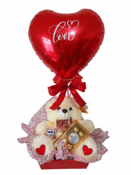 Cesta Love urso&Ferrero Rocher