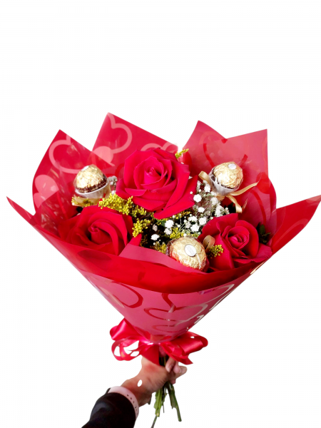 Buquê de rosas trio perfeito